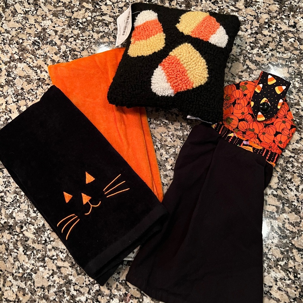 Halloween Themed Towels and Pillow
